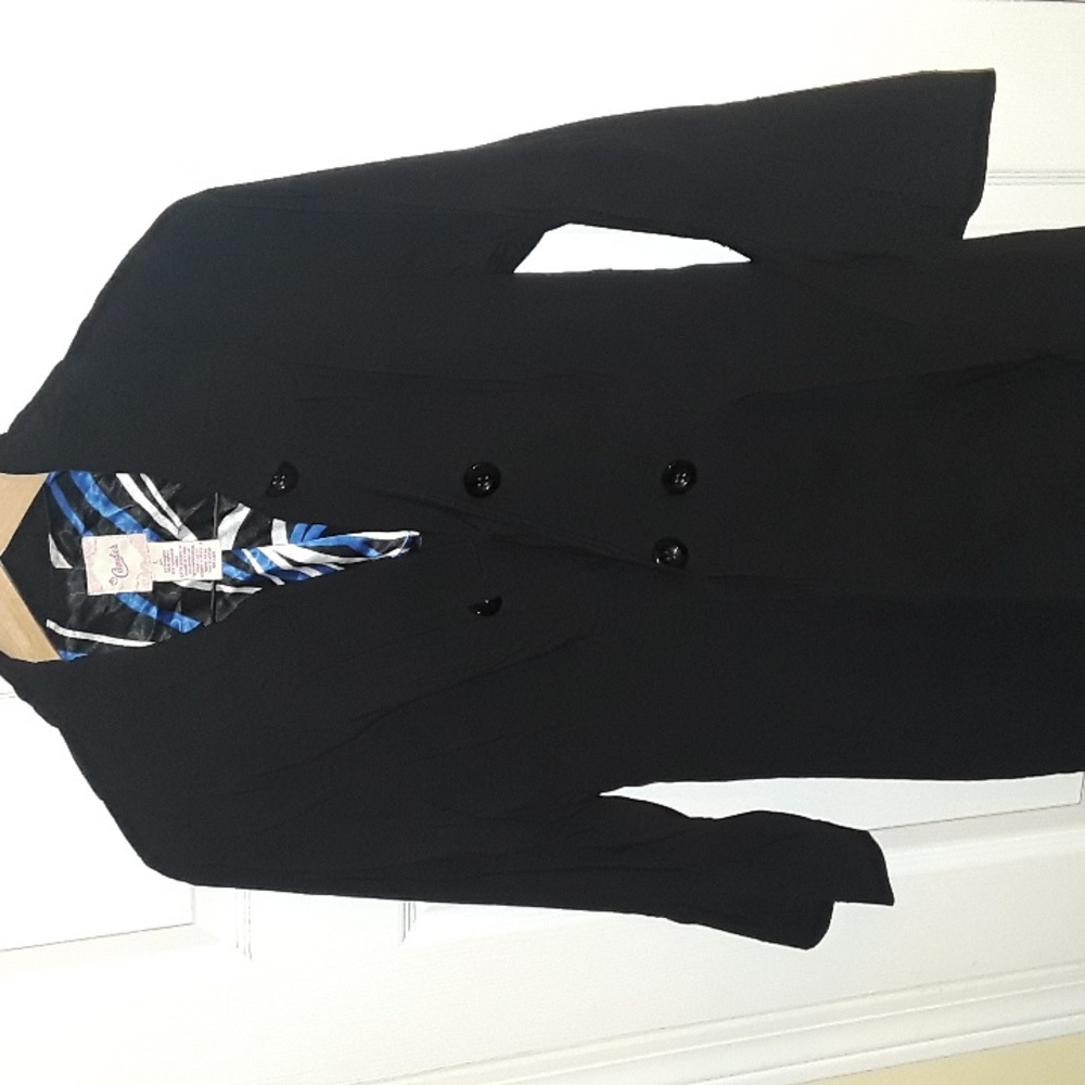 Y2K Candie's Flare sleeve Black Jacket / Pea Coat Jrs L lightweight EUC Vintage